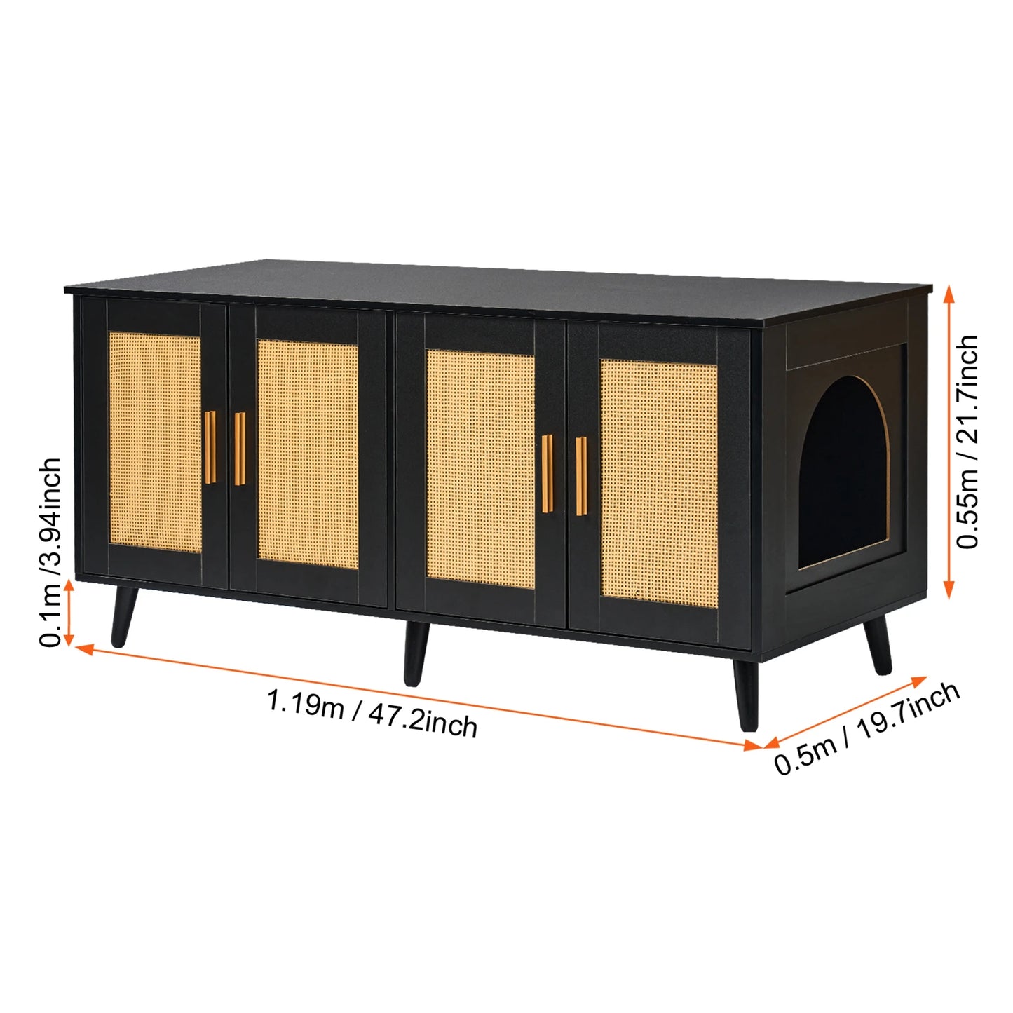 SucceBuy Cat Litter Box Enclosure For Two Cats Cabinet