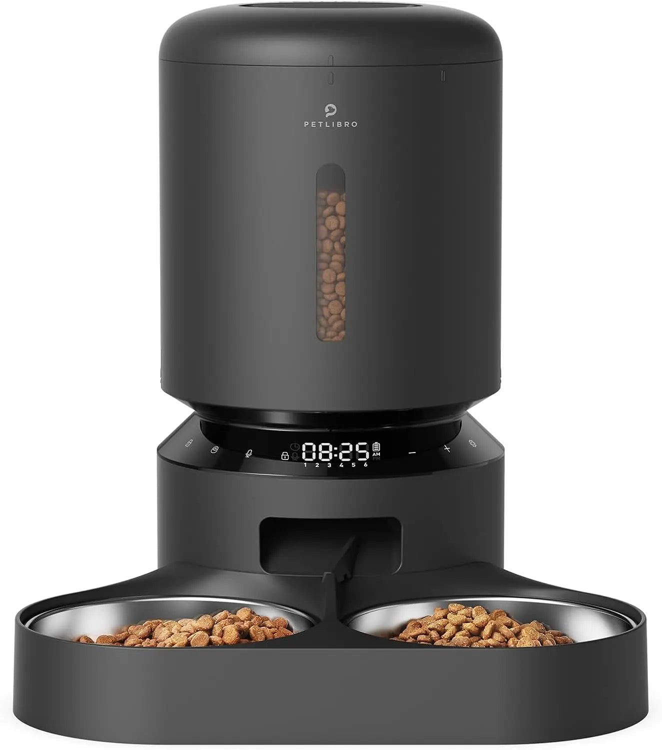 Automatic Pet Feeder with Freshness Lock, Timed Feeding for Cats and Dogs, Up to 6 Meals Daily