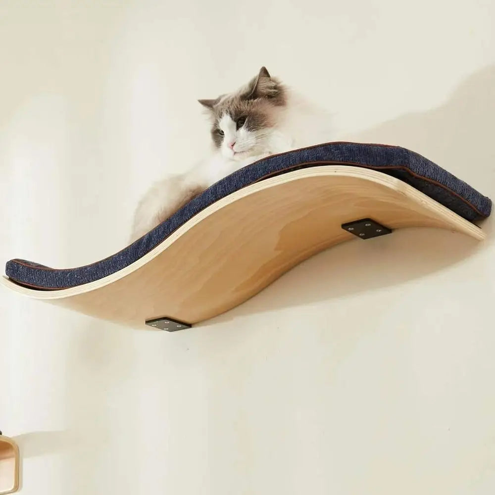 XMSJ Comfortable Cushion Wave Bed Wall Mounted Cat Perch