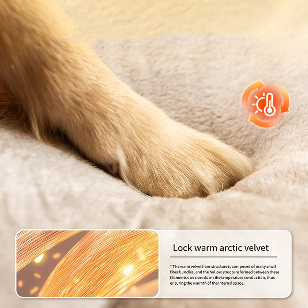 Winter Dog Bed Self-Warming Puppy House Washable Large Cat Sleeping Tent Cave Beds Indoor Kitten Nest Kennel Hut for Small Mediu