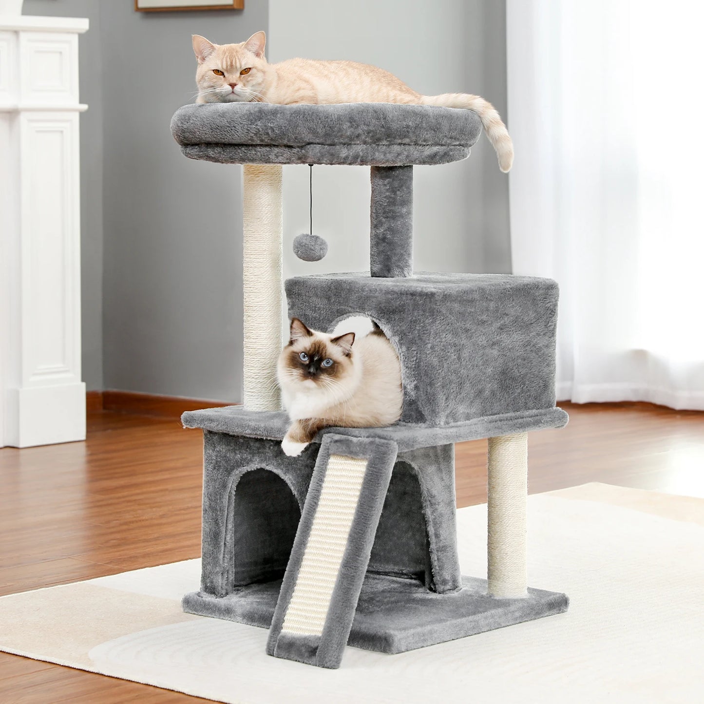 PAWZ Road Large Cat Tree Indoor Multi Level Tower With Condos And Scratching Pads