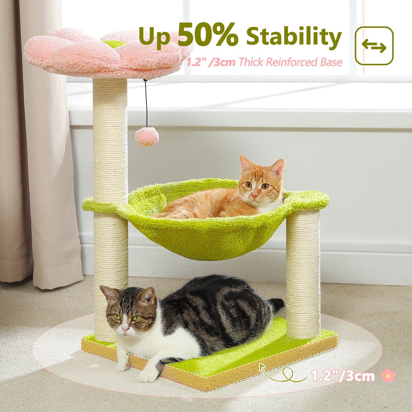 PAWZ Road Flower Cat Tree With Scratching Post And Hammock