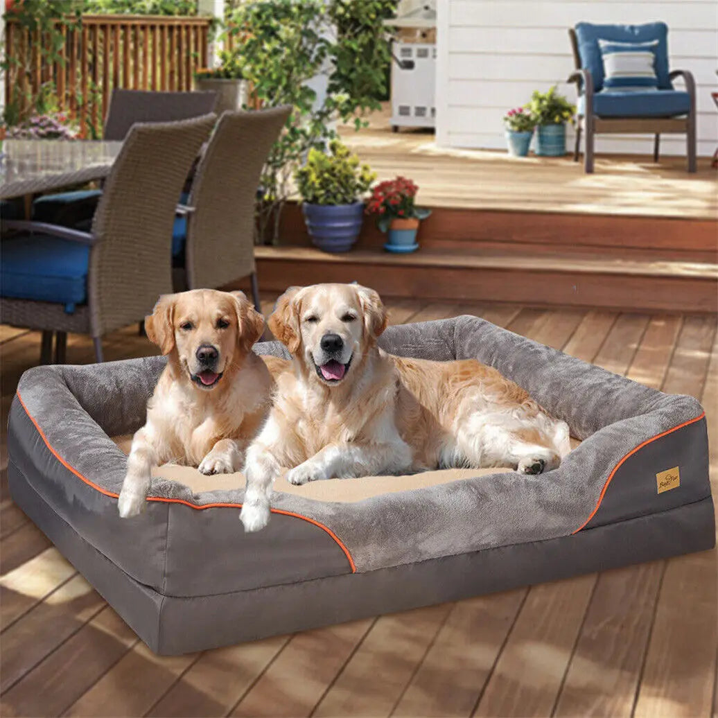 BINGOPAW Orthopedic Memory Foam Dog Bed Bolstered Cushion