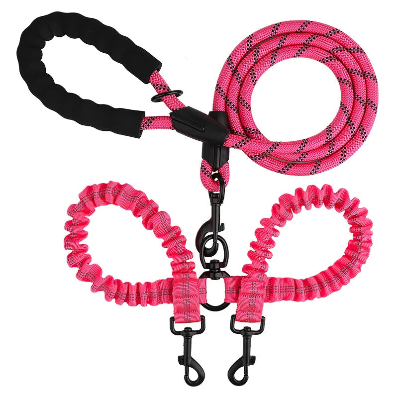 YTYINCN Double Dog Leash Coupler Elastic Nylon Leads