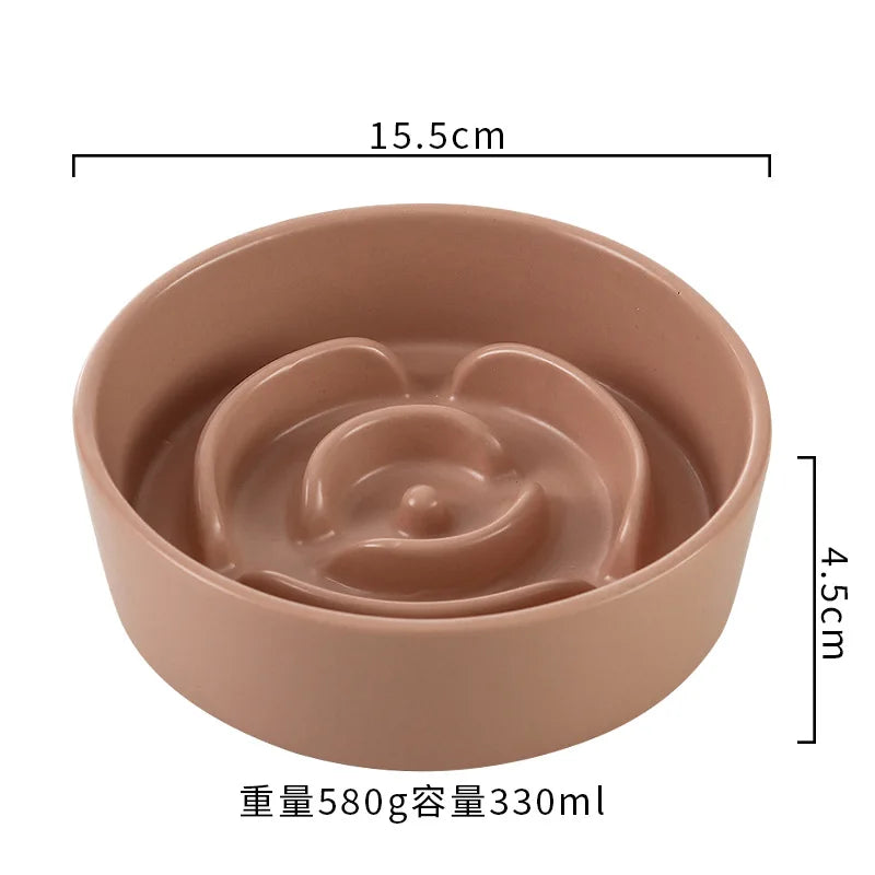 Ceramic Slow Feeder Bowl For Dogs And Cats Anti Choke
