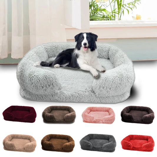 Thickened Orthopedic Dog Bed for Large Dogs with Plush Cover