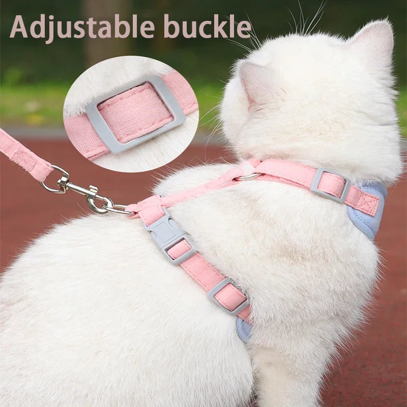 Puppy Harness and Leash Set, Breathable Pet Harness for Small and Medium-Sized Dogs and Cats