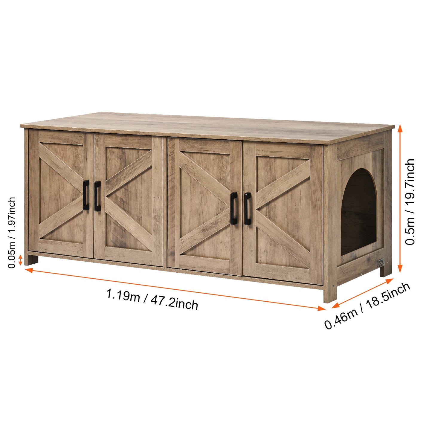 SucceBuy Cat Litter Box Enclosure For Two Cats Cabinet