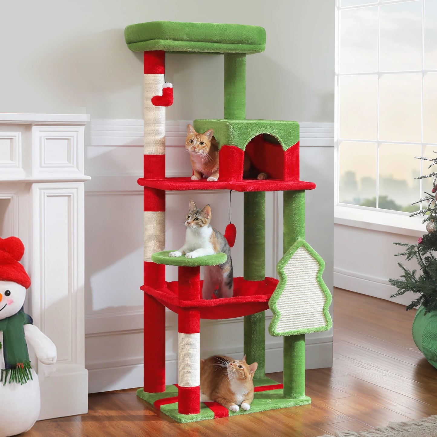 PAWZ Road Cat Tree with Sisal Posts and Hammock Bed