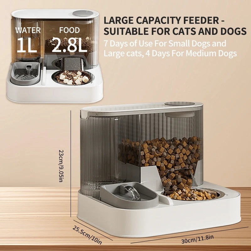 Automatic Cat Feeder, Cat Food Dispenser, Cat Automatic Feeder with Pet Bowl, Water Dispenser Pet Food Feeder Fully Automatic, P